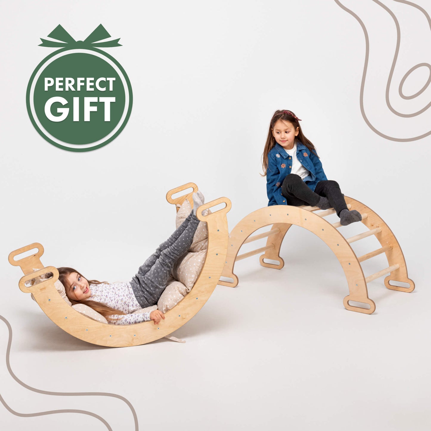 Climbing Arch & Rocker Balance - Montessori Climbers for Kids 1-7 y.o. – Chocolate