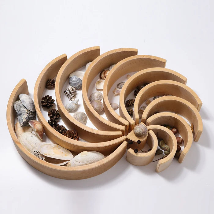 Grimm's Large Stacking Natural Rainbow (12 pieces)