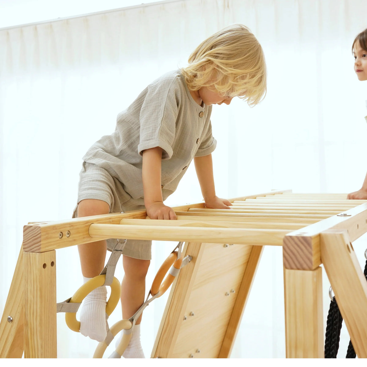 Sweetgum 8-in-1 Indoor Playset for Toddlers with Slide and Swing by Avenlur