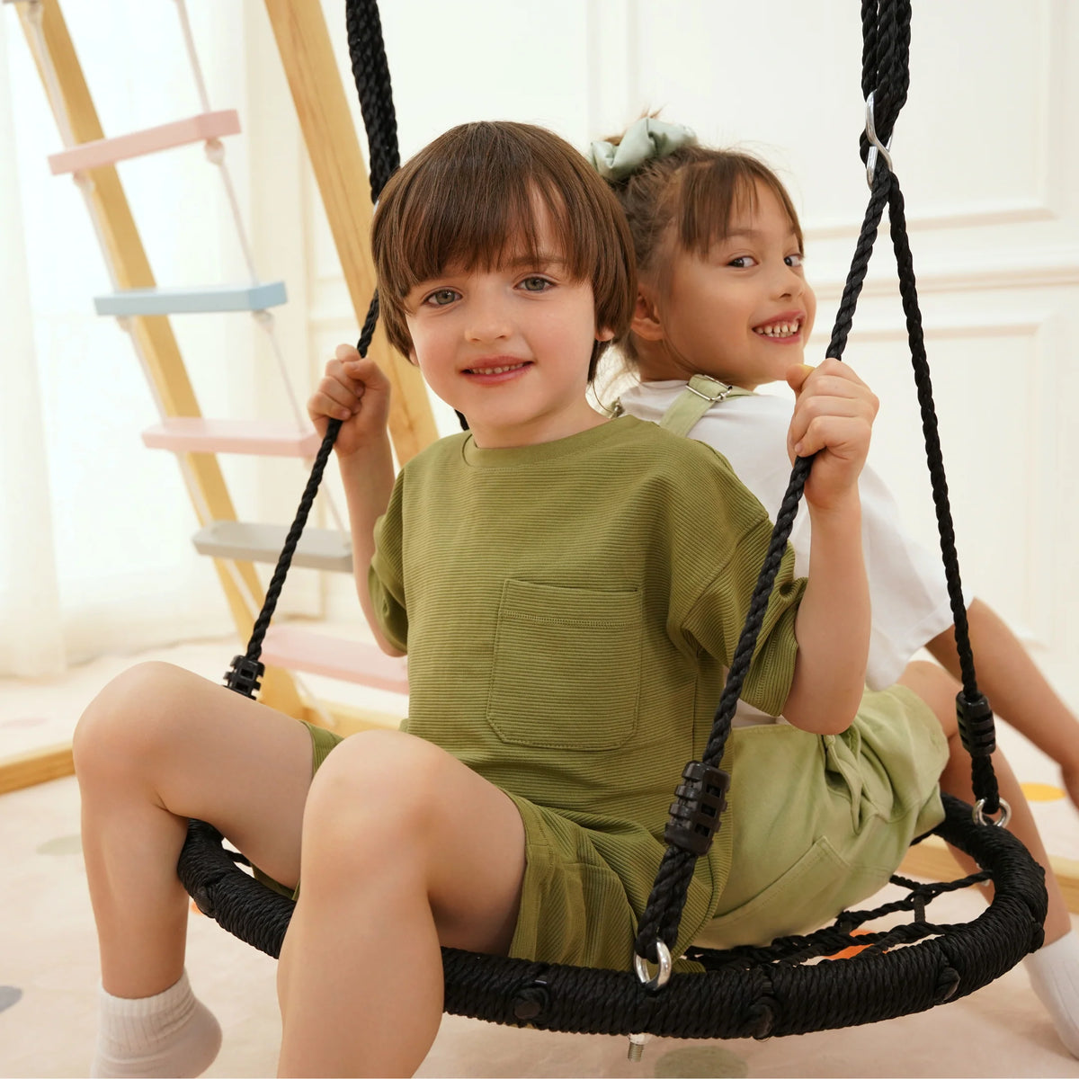Sweetgum 8-in-1 Indoor Playset for Toddlers with Slide and Swing by Avenlur