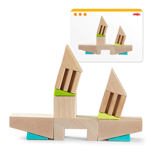 HABA 3-D Arranging - Crooked Towers Wooden Blocks