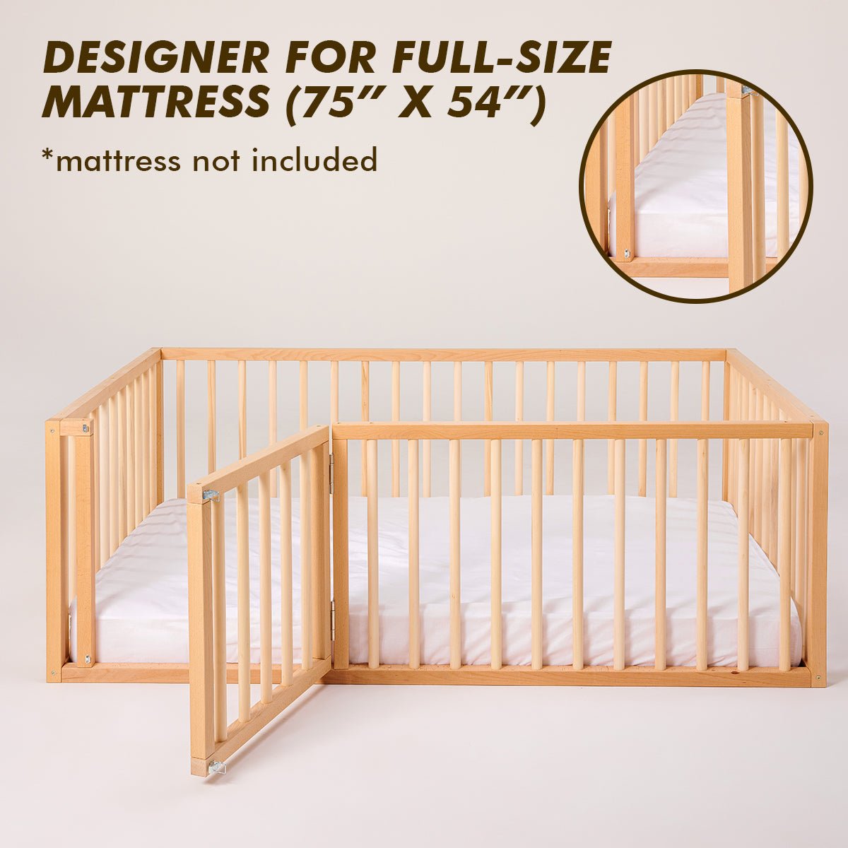 Montessori Bed For Kids and Toddlers from 6 month (US Full Size) + FREE GIFT