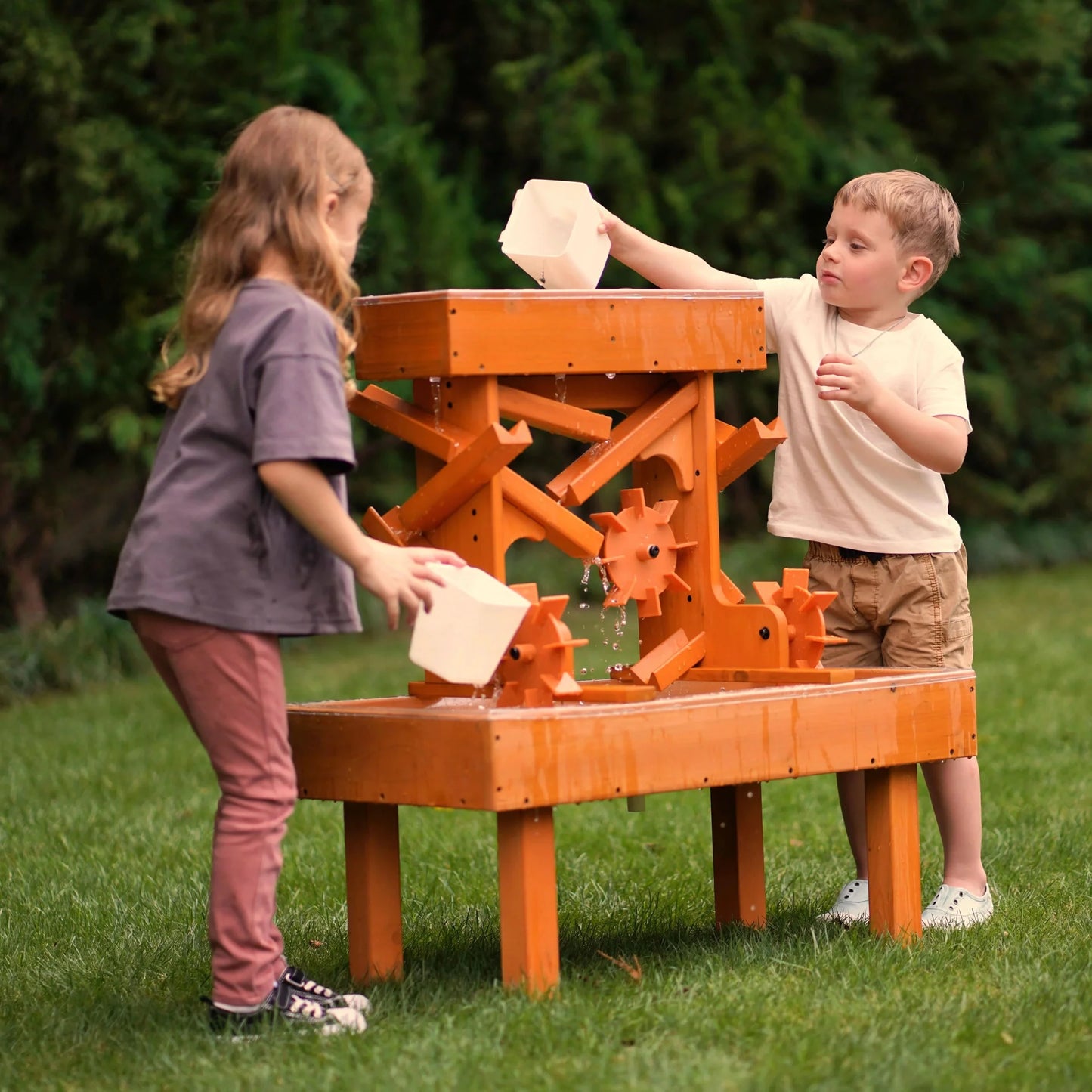 Outdoor Wooden Water Table For Kids, Toddlers by Avenlur