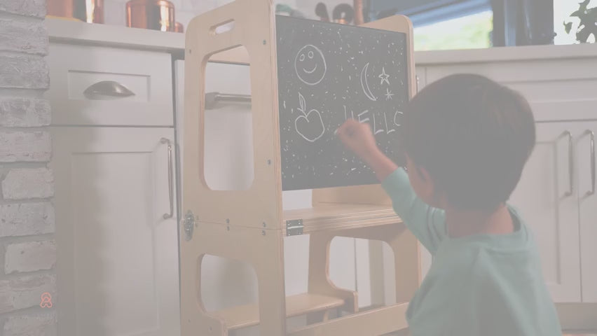 4 in 1 Kitchen Tower, Desk, Step Stool and Chalkboard by Avenlur