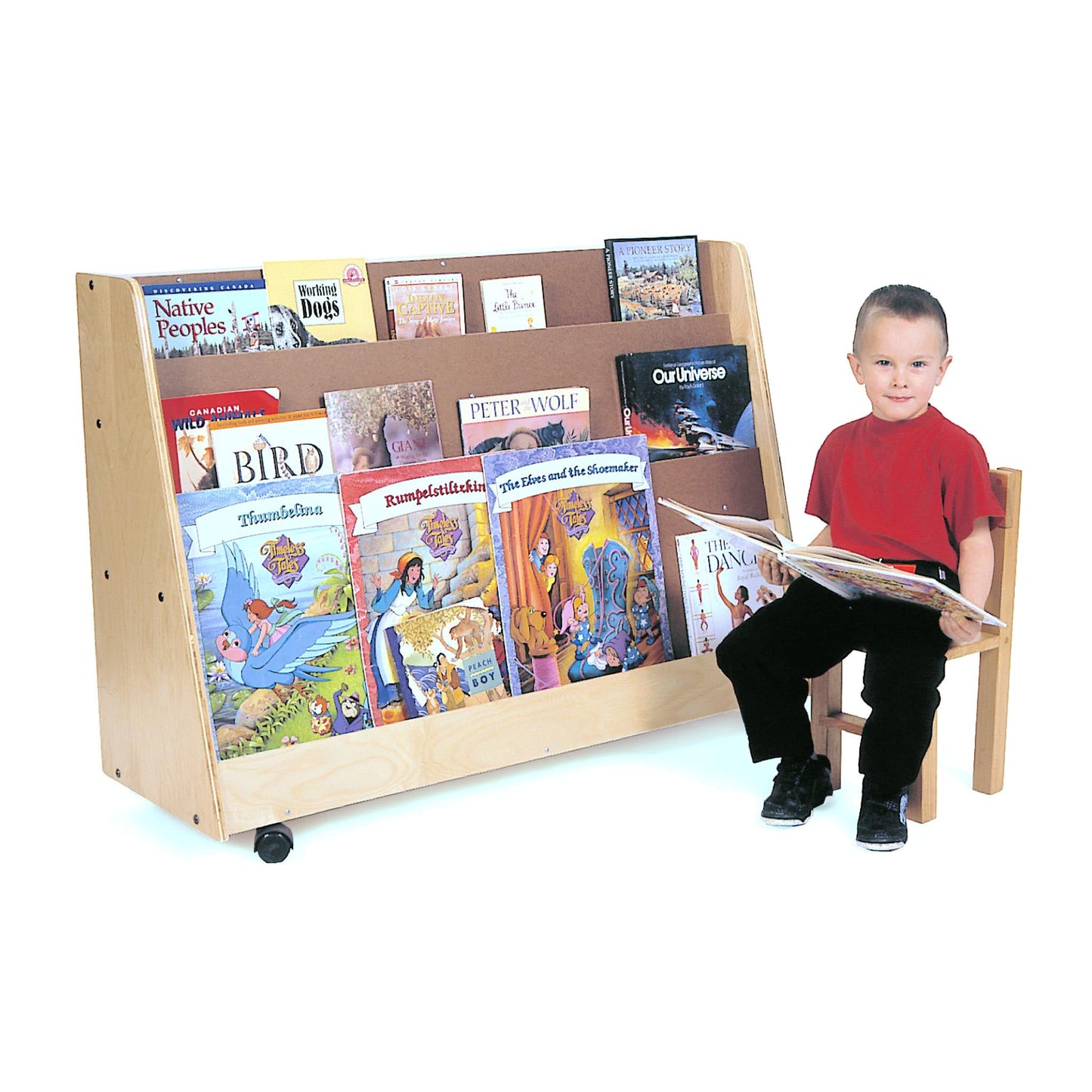 Book Display with 2 Rear Shelves (S320) - Made in Canada