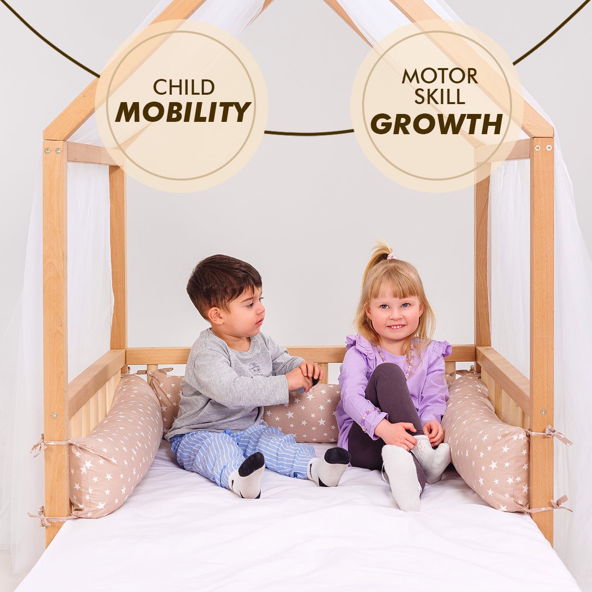 Small House Bed For Kids and Toddlers from 2 y.o. (US Twin-Size) + FREE GIFT