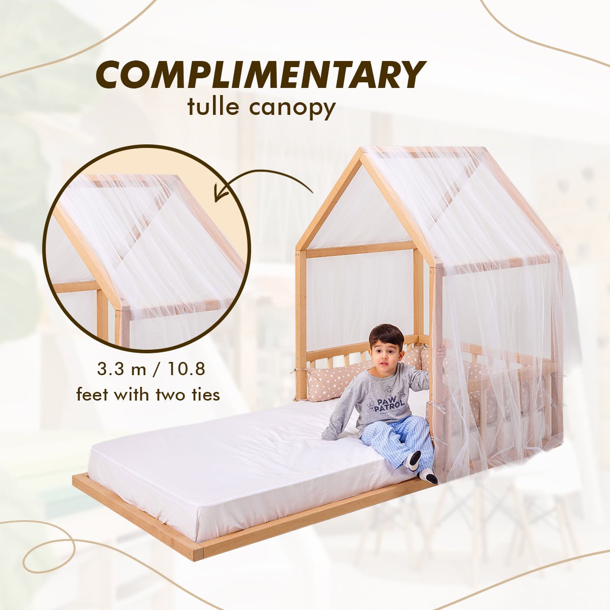 Small House Bed For Kids and Toddlers from 2 y.o. (US Twin-Size) + FREE GIFT