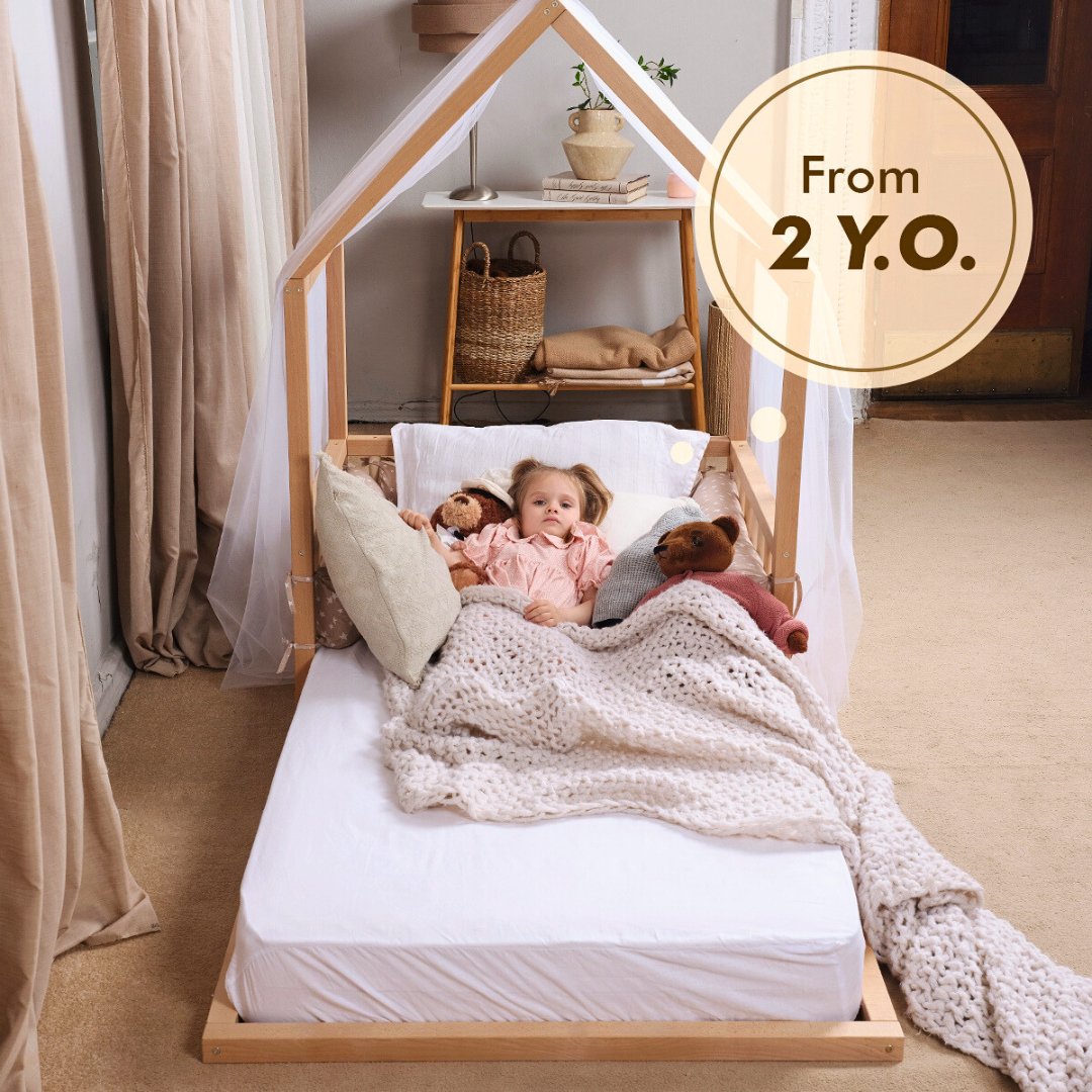 Small House Bed For Kids and Toddlers from 2 y.o. (US Twin-Size) + FREE GIFT