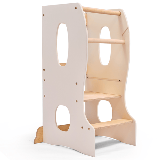 Stable Montessori Tower: Wooden Growing Chair - Ivory