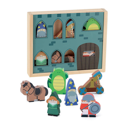 (OPEN BOX) My wooden stories Castle Figurines by Vilac