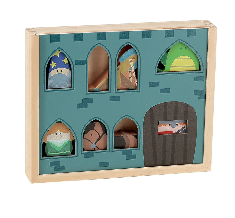 (OPEN BOX) My wooden stories Castle Figurines by Vilac