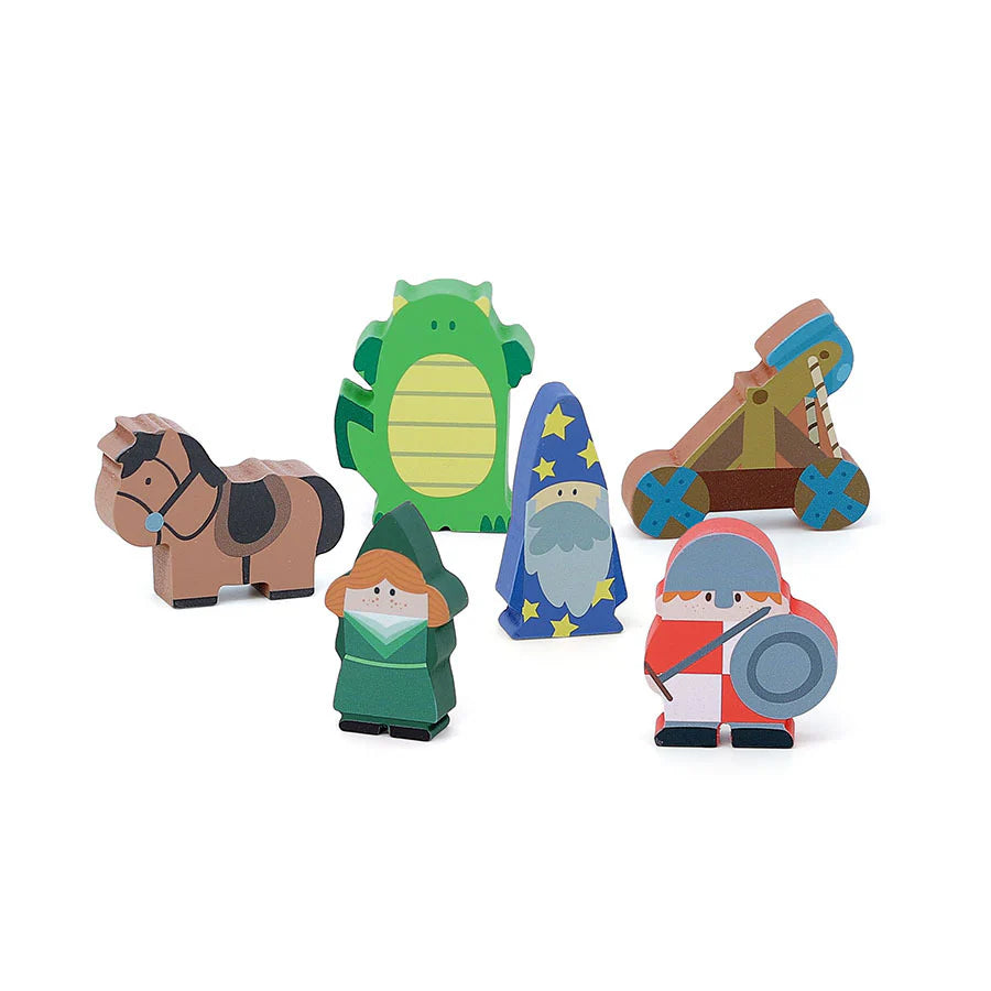 (OPEN BOX) My wooden stories Castle Figurines by Vilac