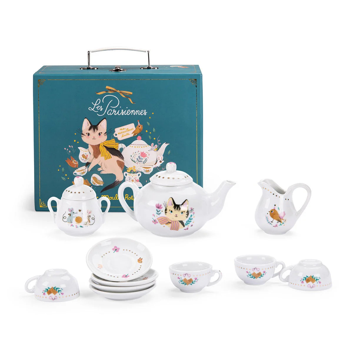 (DAMAGED BOX)  Parisiennes - Ceramic Tea Set by Moulin Roty