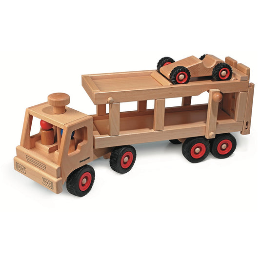 Fagus Car Transporter Truck - Wooden Play Vehicles from Germany