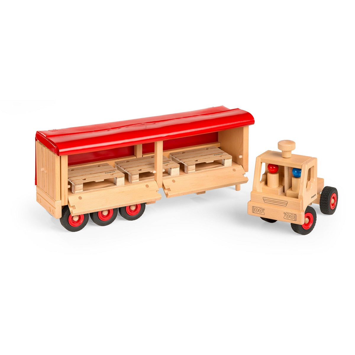 Fagus Semi-Truck and Trailer - Wooden Play Vehicles from Germany