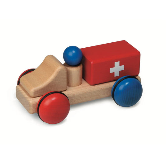 Fagus Minis Ambulance - Wooden Play Vehicles from Germany