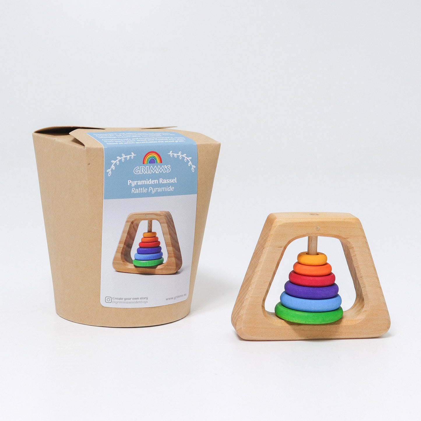 Grimm's - Pyramid Rattle with Coloured Discs