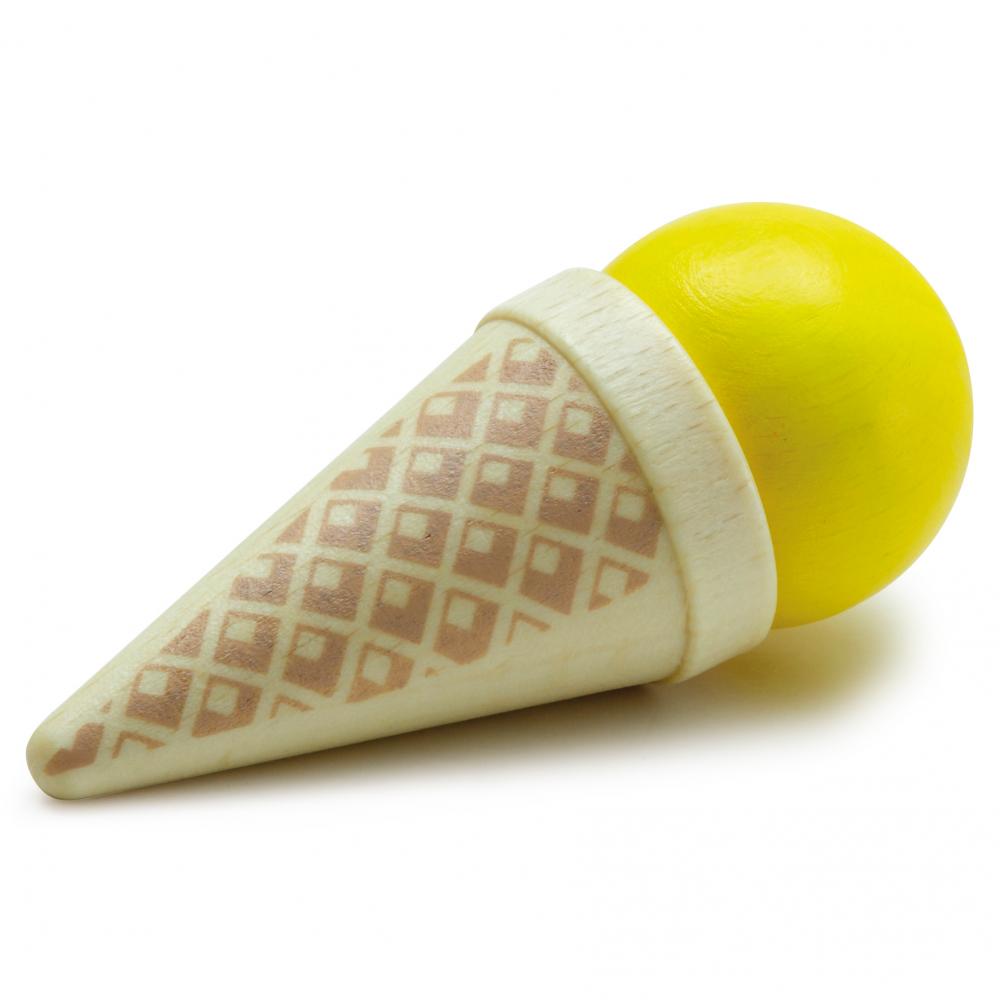 Cornet de glace Erzi (jaune) - Nourriture ludique fabriquée en Allemagne 