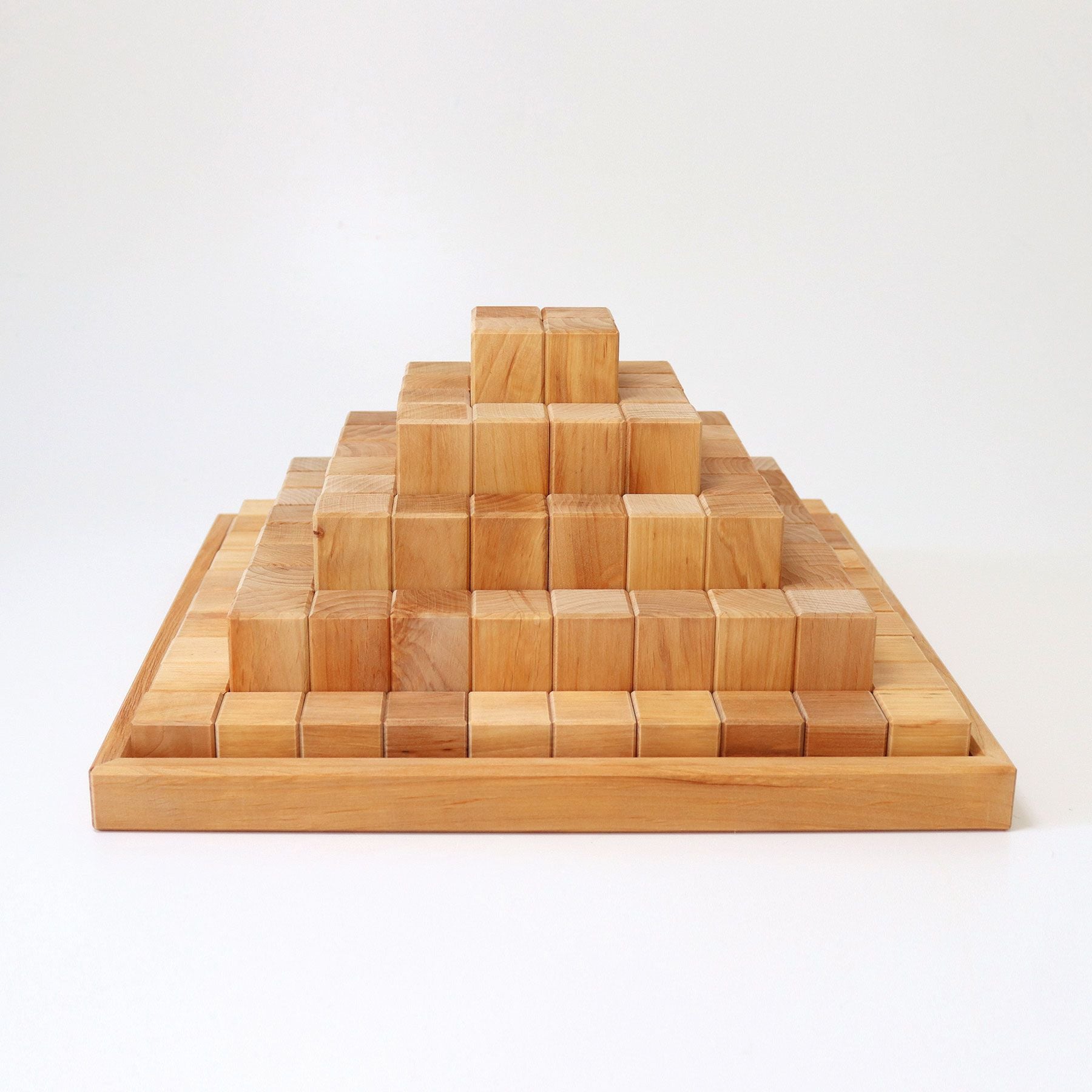 Grimm's - Large Natural Stepped Pyramid Building Set – Wood Wood Toys