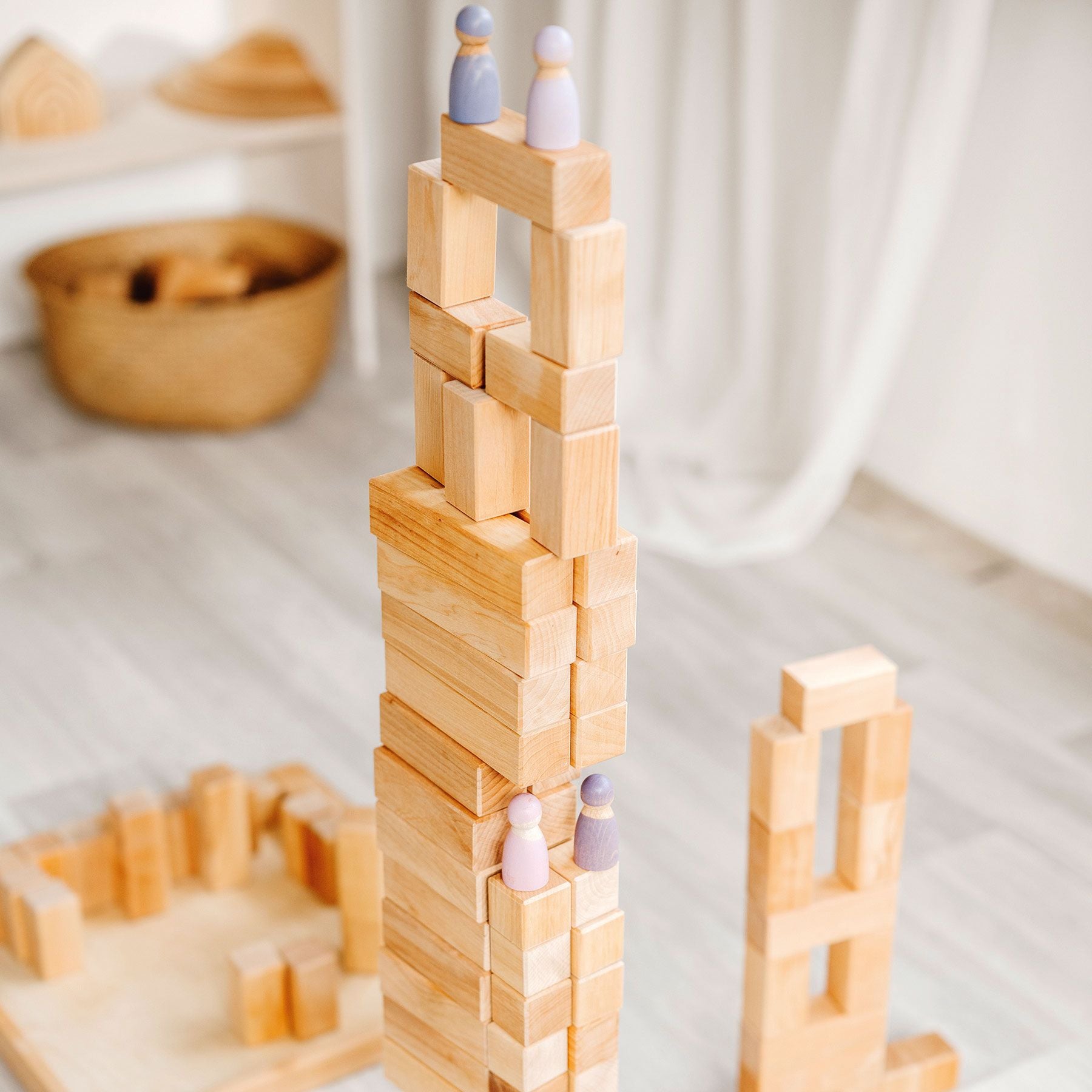 Grimm's - Large Natural Stepped Pyramid Building Set – Wood Wood Toys