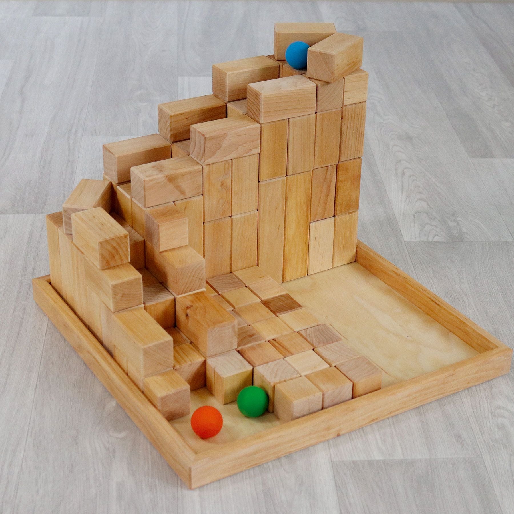 Grimm's - Large Natural Stepped Pyramid Building Set – Wood Wood Toys