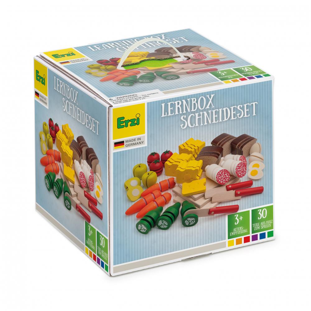 Boîte d'apprentissage Erzi : Couper et préparer - Aliments ludiques fabriqués en Allemagne 