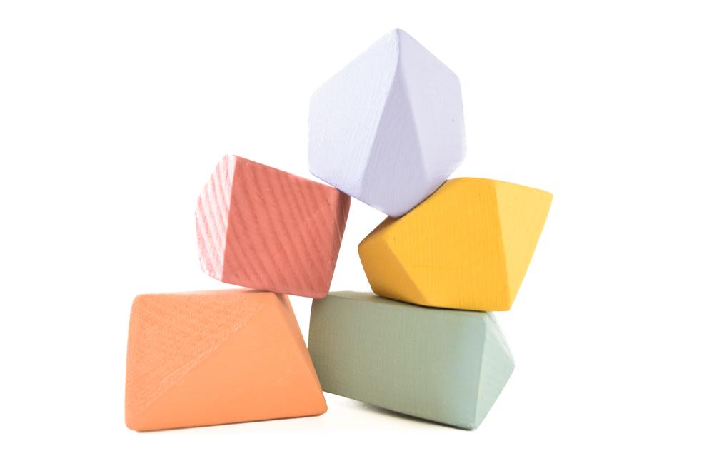Small Rio Blocks Tiny Rainbow Rock Blocks (Set of 5) – Wood Wood Toys