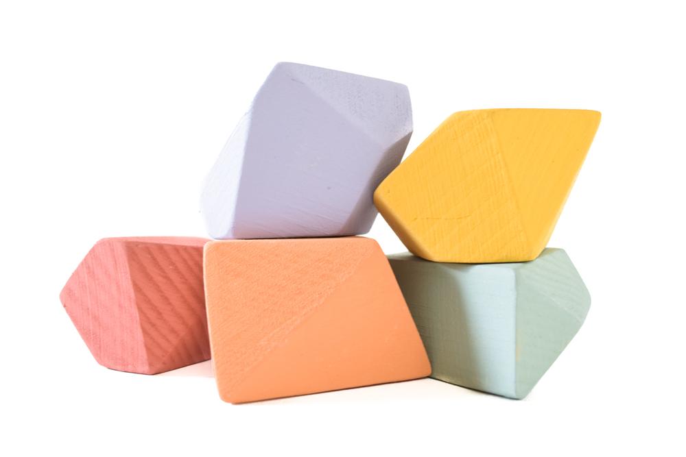 Small Rio Blocks Tiny Rainbow Rock Blocks (Set of 5) – Wood Wood Toys