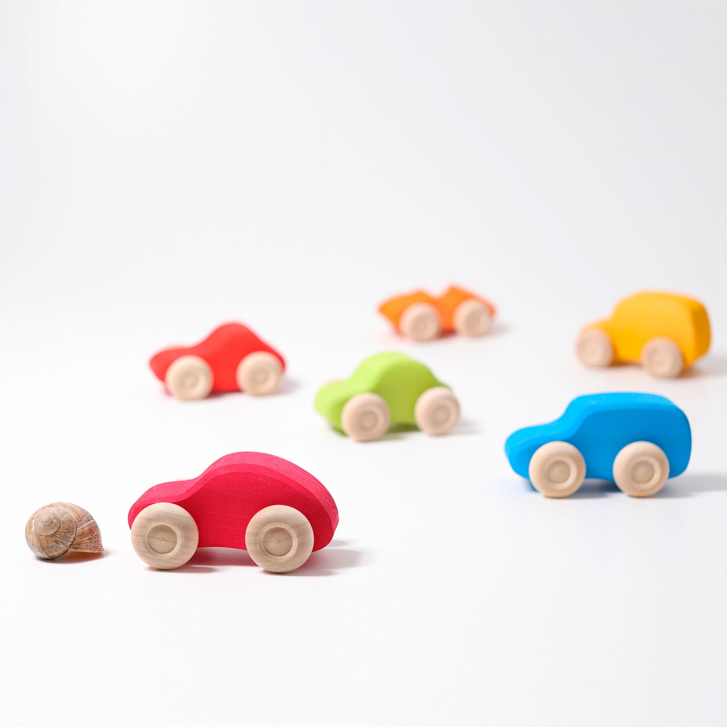 Grimm's - Six Wooden Cars (Multi-Colour)