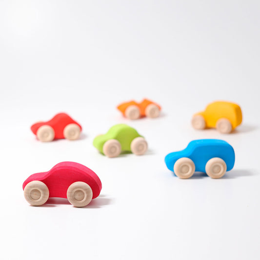 Grimm's - Six Wooden Cars (Multi-Colour)