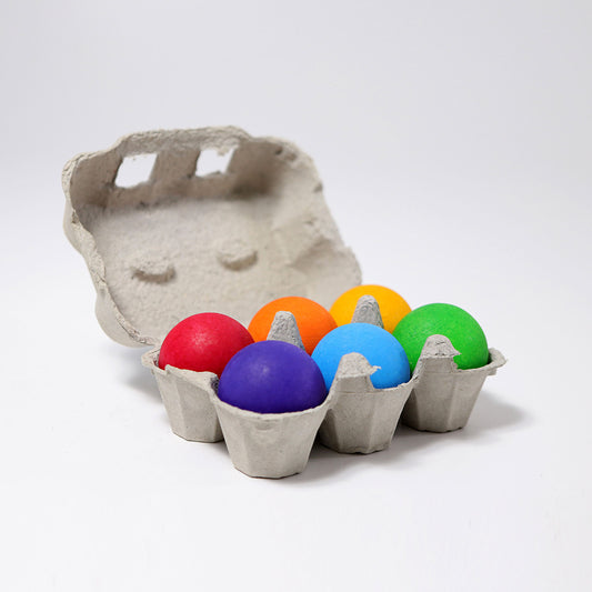 Grimm's - Rainbow Wooden Balls (6 pieces)
