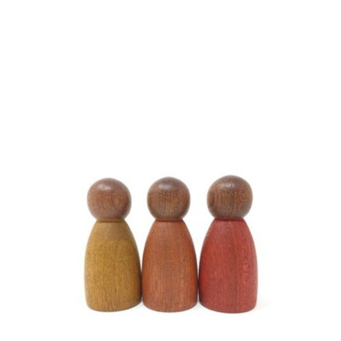Nins en bois Grapat (3 pièces) couleur chaude foncée (B)