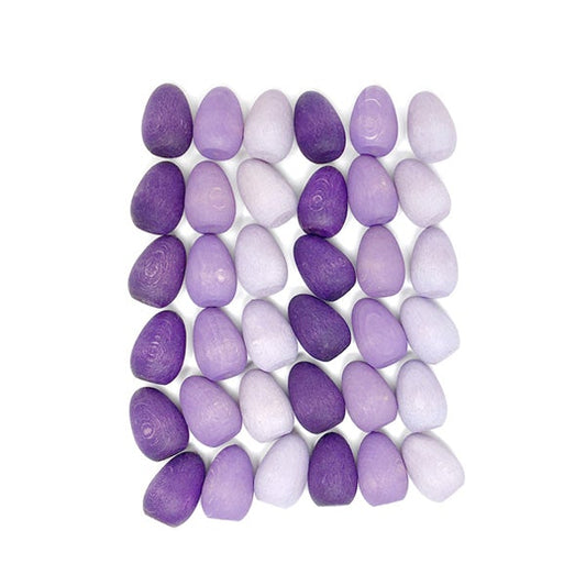 Grapat Wood Mandala Purple Eggs (36 Pieces)
