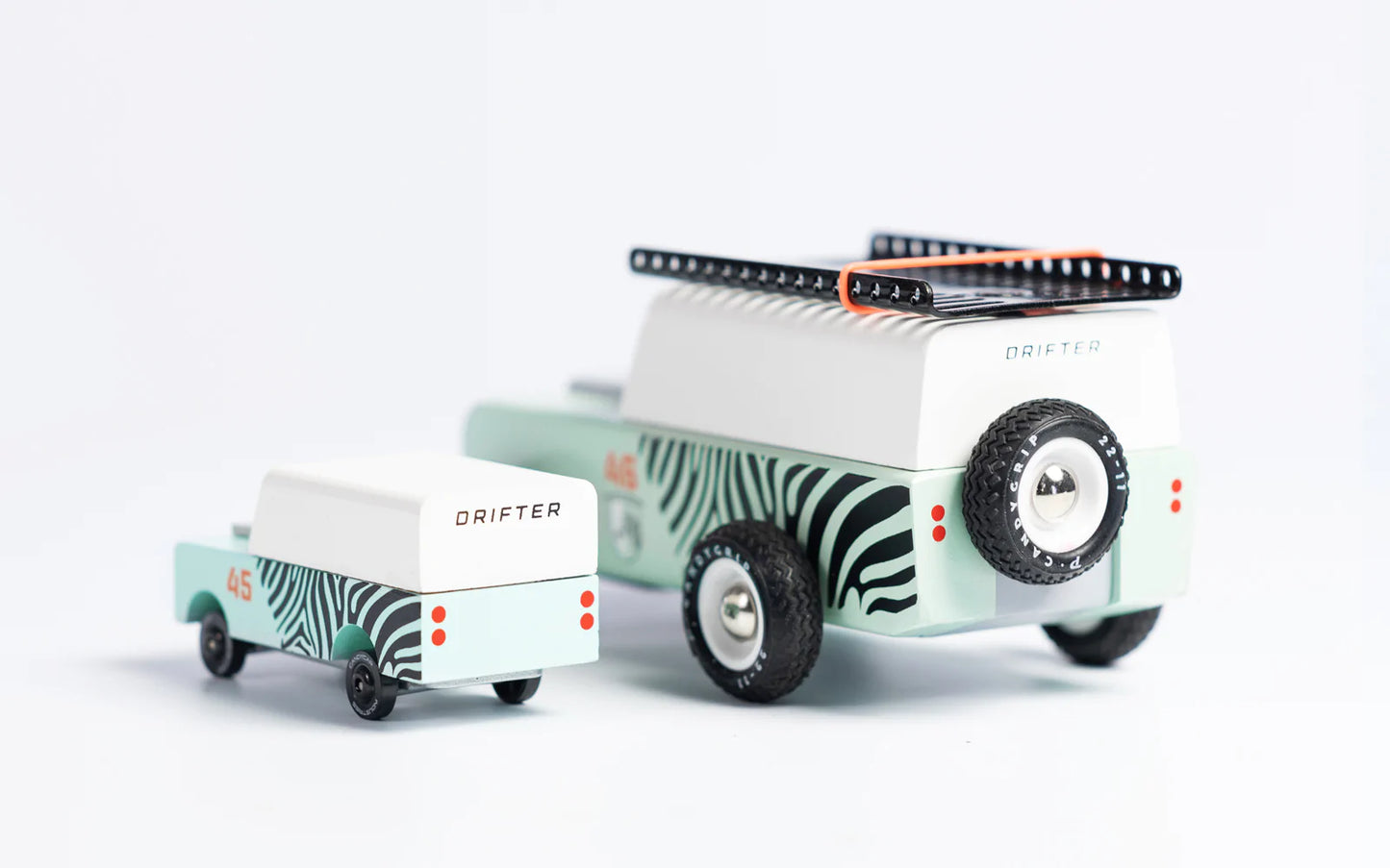 Candylab Mini Zebra Drifter Véhicule d'aventure vintage moderne
