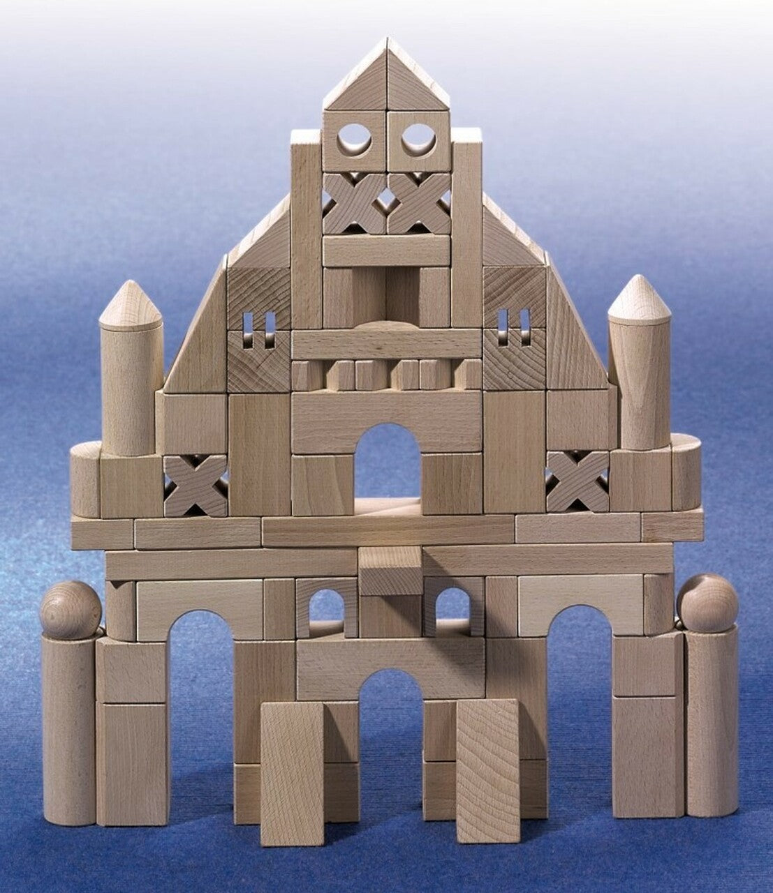 HABA Basic Building Blocks 102 Piece Extra Large Natural Wood Starter ...