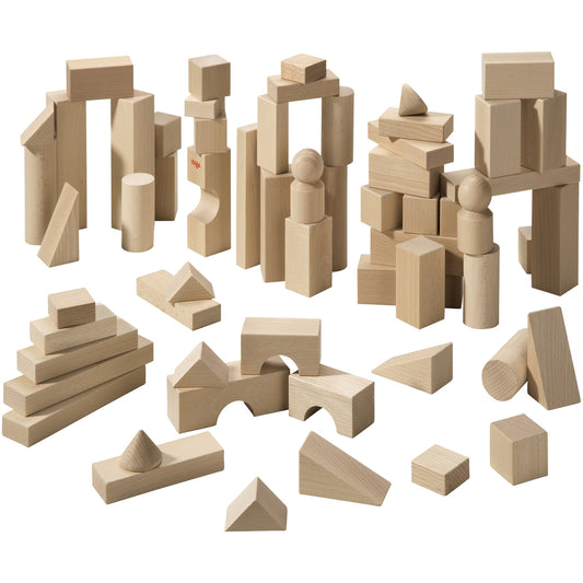HABA Basic Building Blocks 60 pièces grand kit de démarrage en bois naturel 
