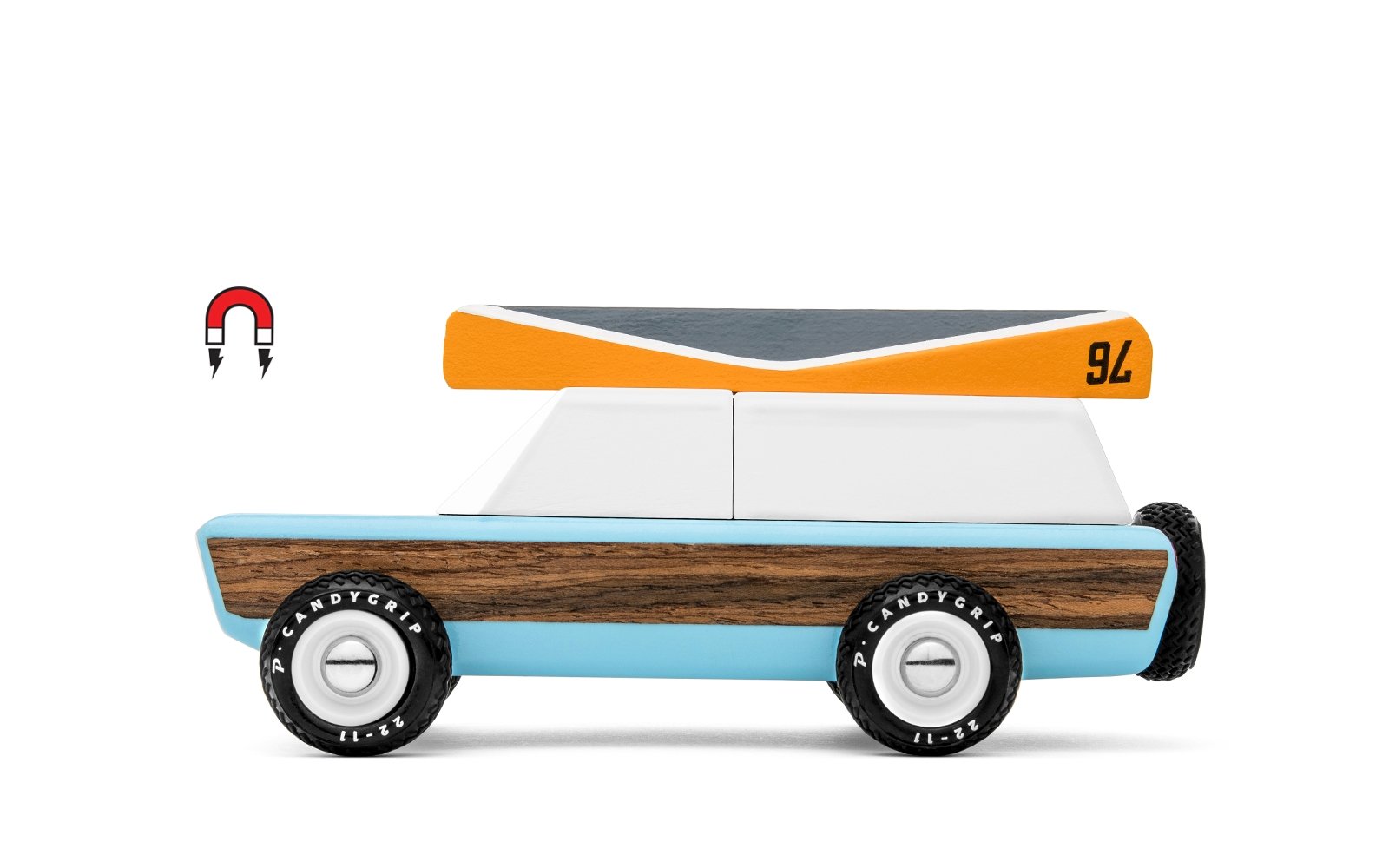 Candylab Toys Pioneer Classic with Canoe - Modern Vintage Station Wagon - Wood Wood Toys Canada's Favourite Montessori Toy Store