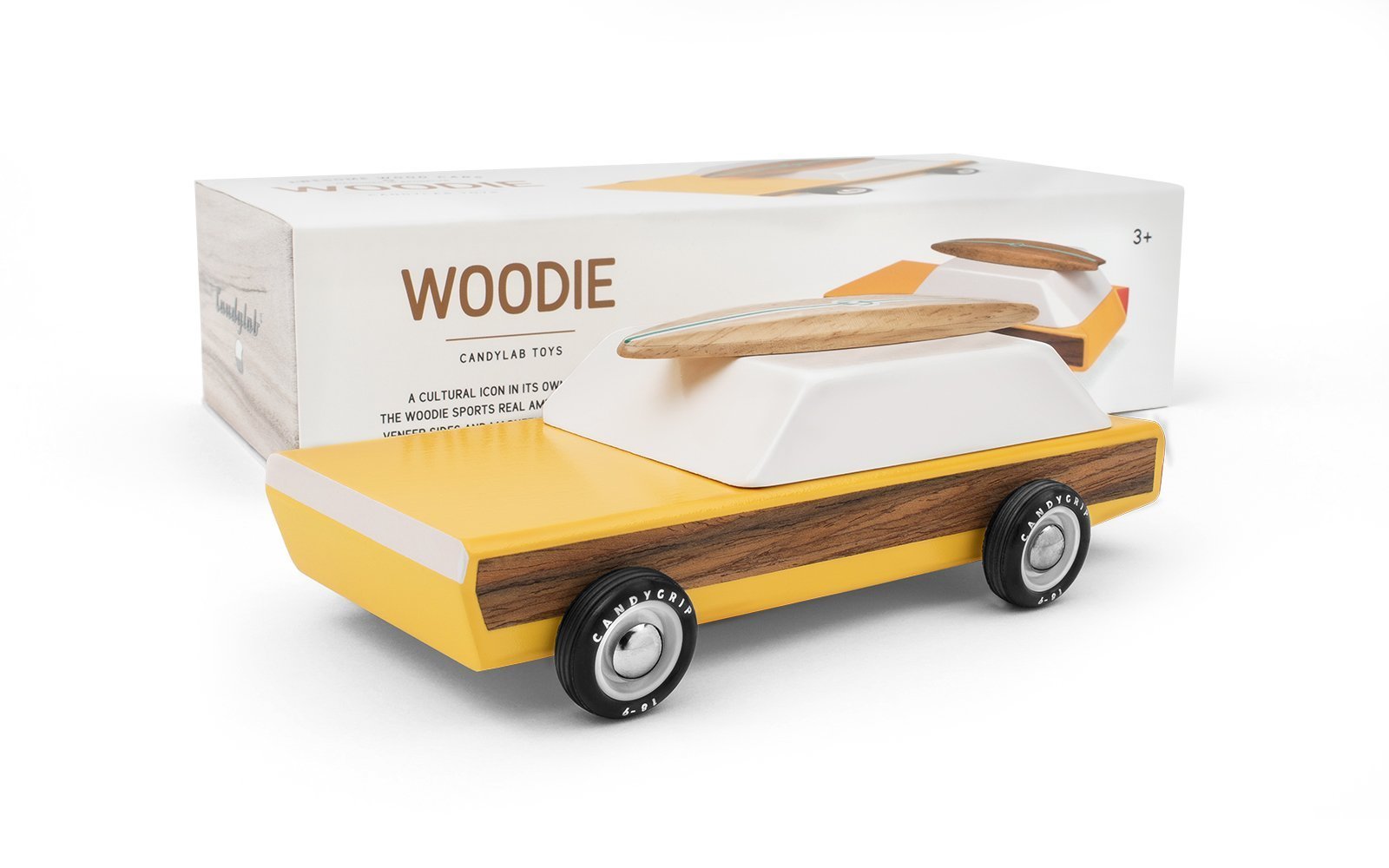 Candylab Toys Woodie with Surfboard - Modern Vintage Station Wagon - Wood Wood Toys Canada's Favourite Montessori Toy Store