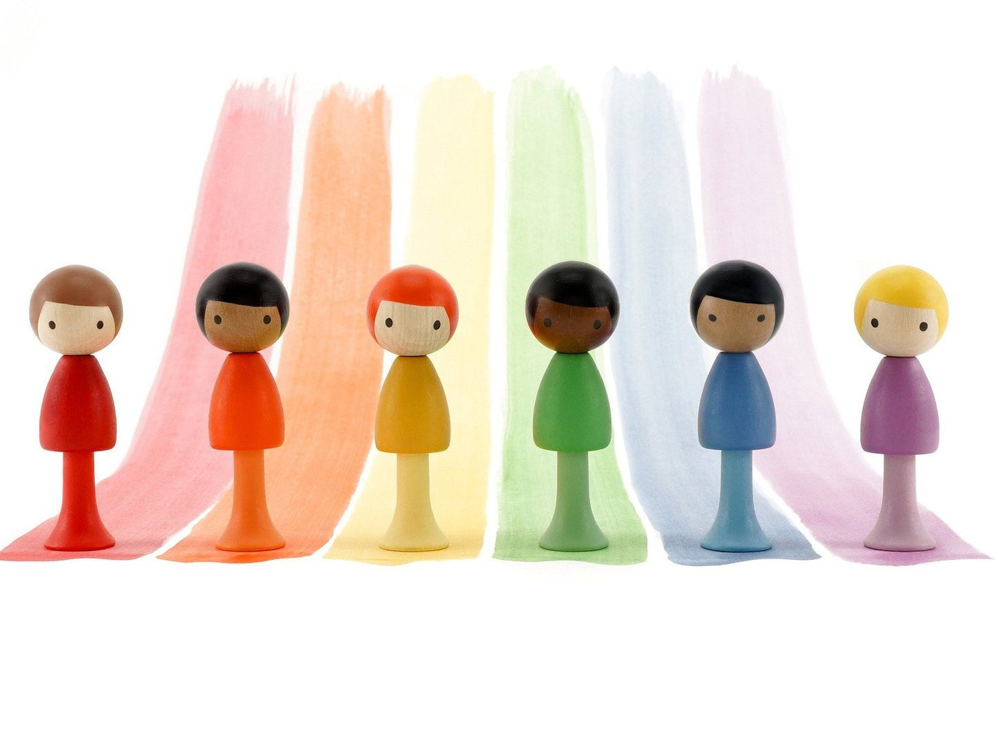 CLiCQUES Magnetic Figurines - RAINBOW Set (Andy, Rocco, Charles, Will, Riku & Paul) - Wood Wood Toys Canada's Favourite Montessori Toy Store