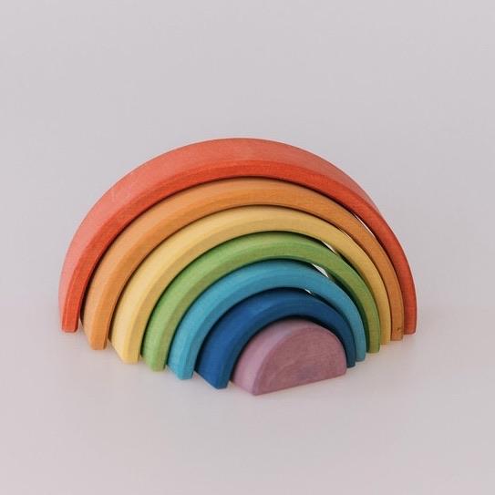 Deluxe Small Rainbow Stacker by Avdar Toys - Wood Wood Toys Canada's Favourite Montessori Toy Store