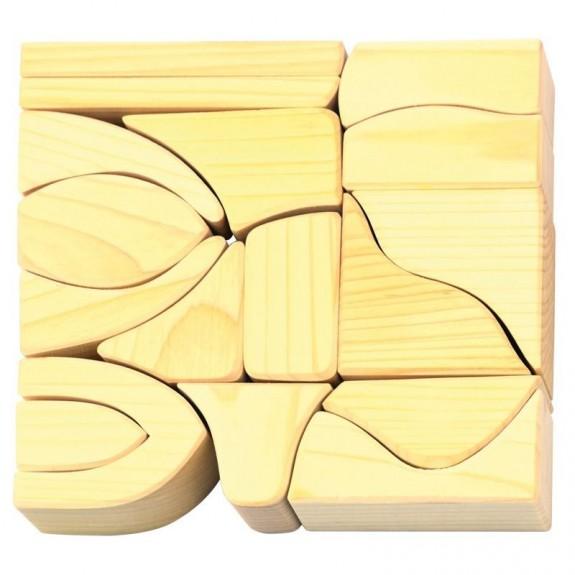 Gluckskafer - Large Natural Wood Block Set (17 Pieces) - Wood Wood Toys Canada's Favourite Montessori Toy Store