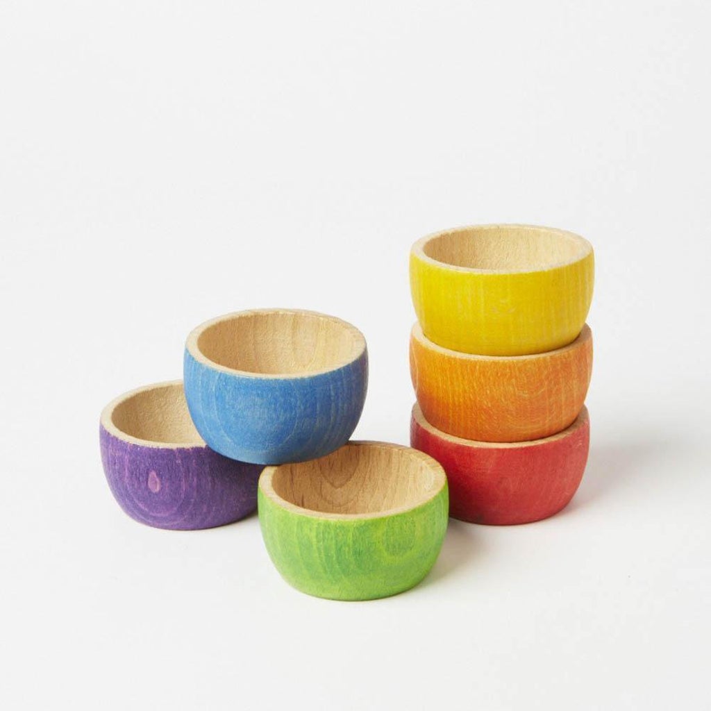 Grapat Wood Coloured Bowls (6 Pieces)