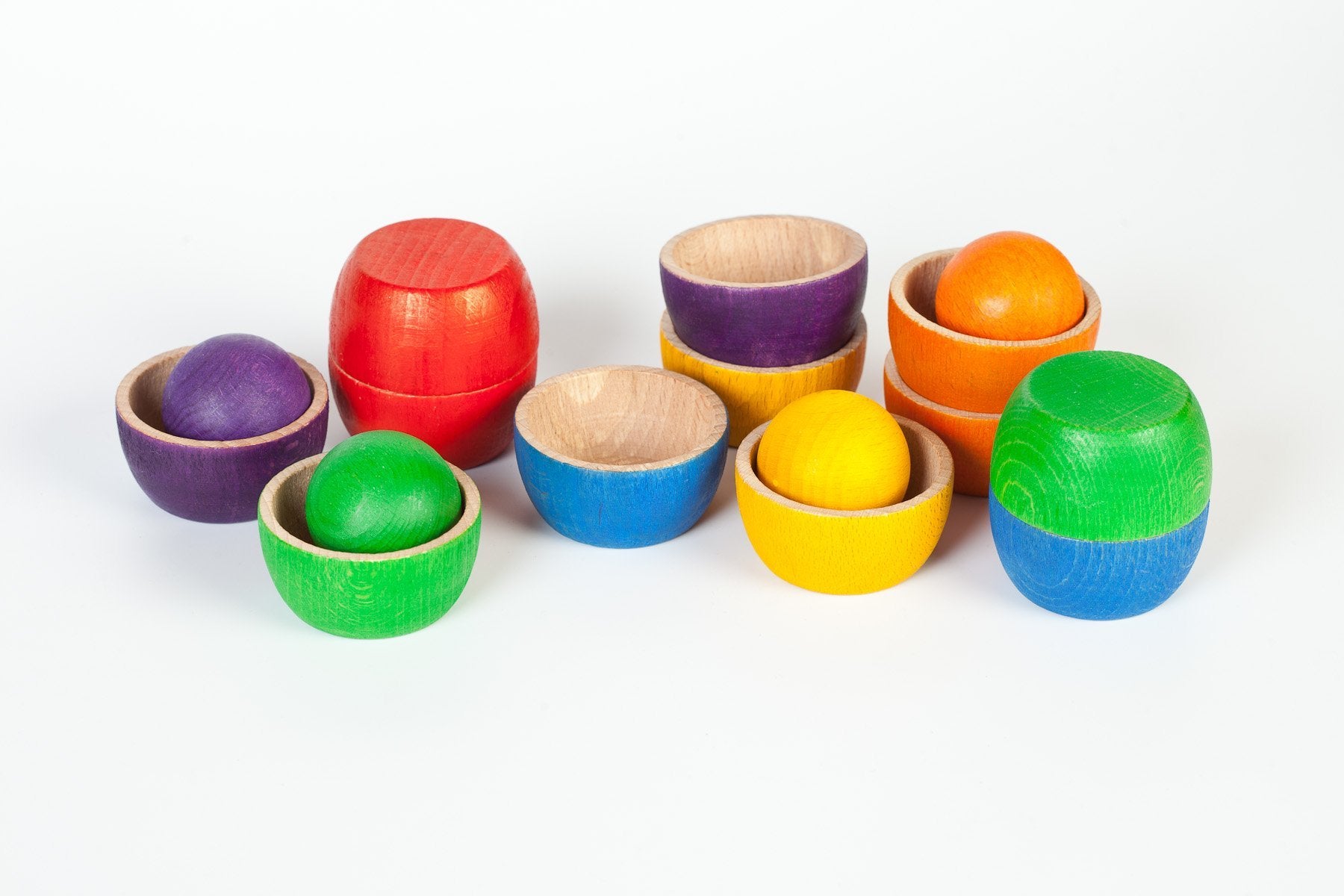 Grapat Wood Coloured Bowls and Balls - Wood Wood Toys Canada's Favourite Montessori Toy Store