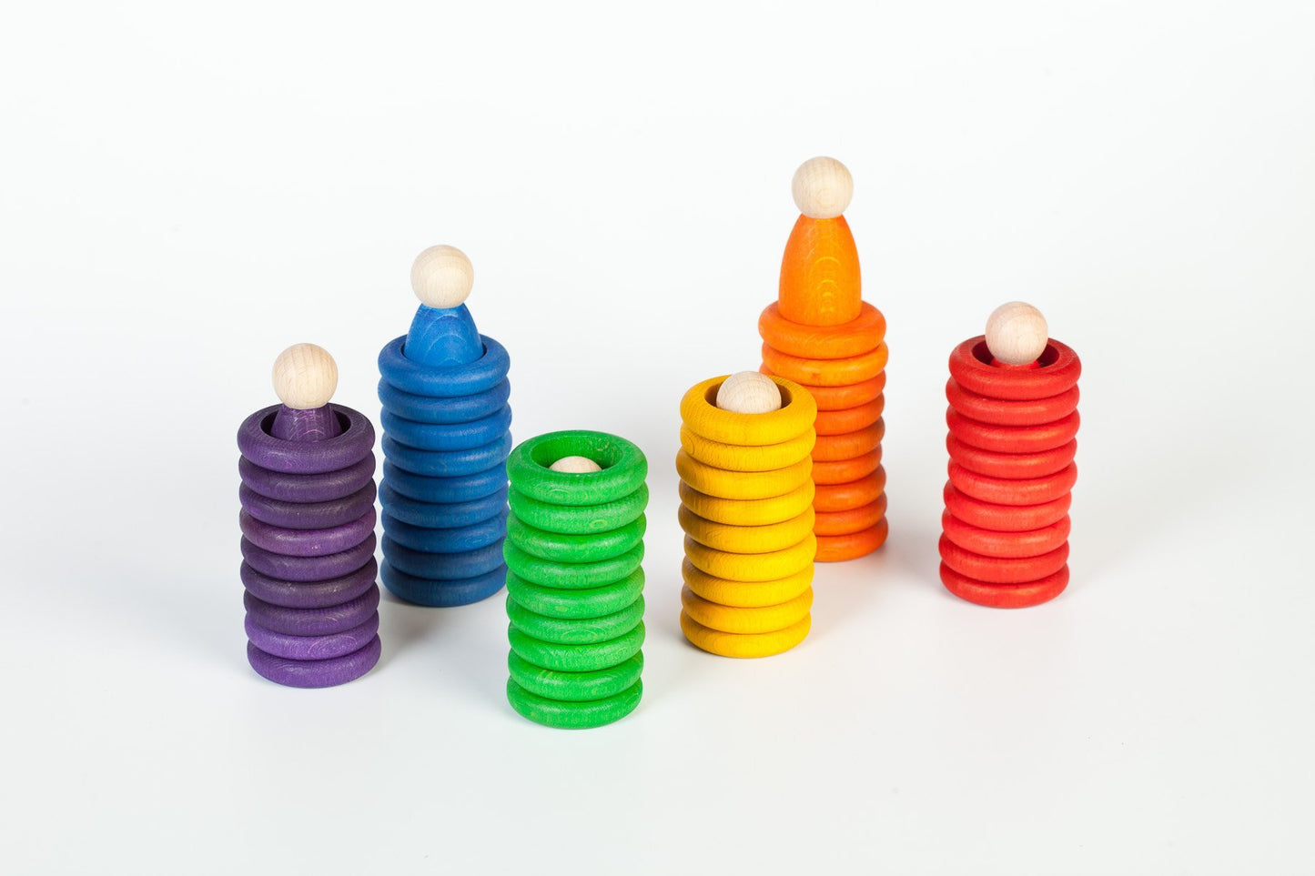 Grapat Wood Coloured Nins, Rings and Coins - Wood Wood Toys Canada's Favourite Montessori Toy Store