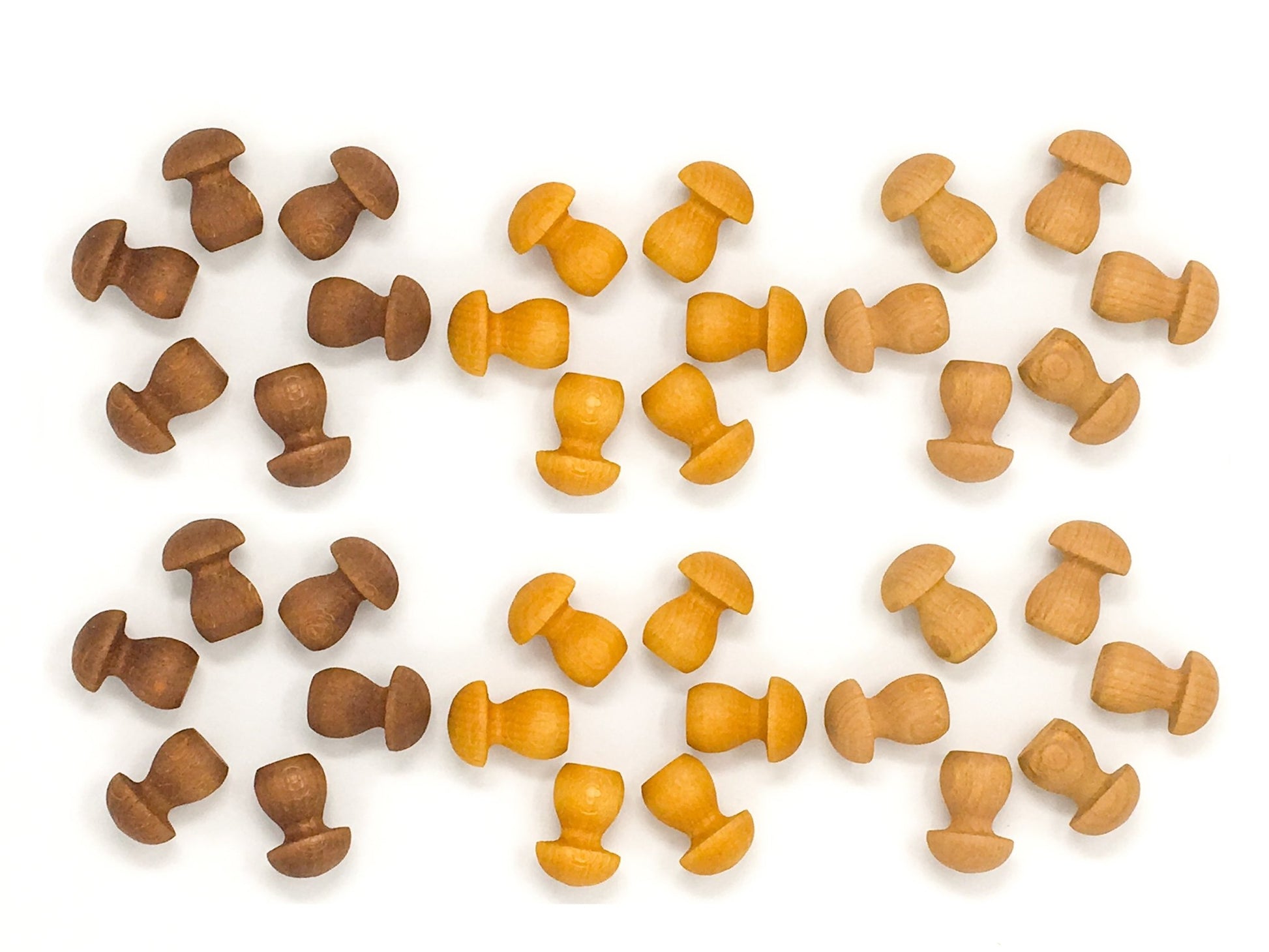 Grapat Wood Mandala Brown Mushrooms (36 Pieces) - Wood Wood Toys Canada's Favourite Montessori Toy Store