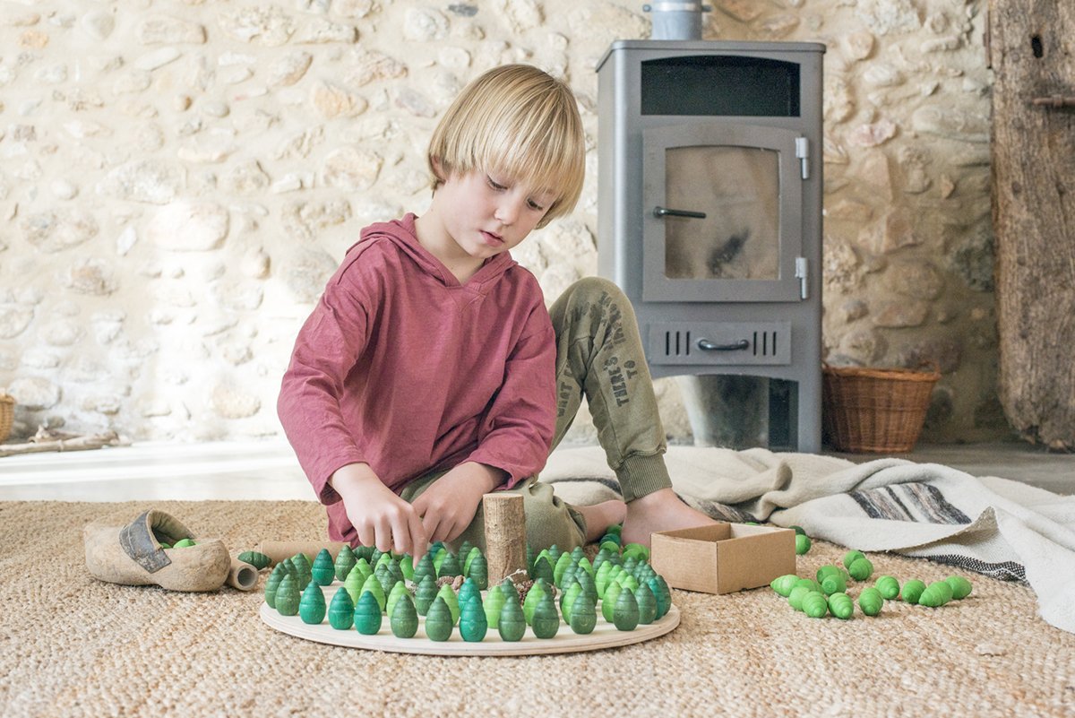 Grapat Wood Mandala Green Trees (36 Pieces) - Wood Wood Toys Canada's Favourite Montessori Toy Store