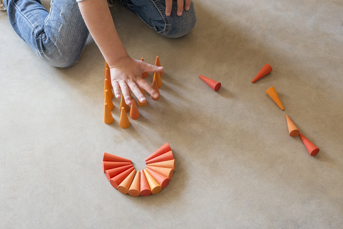 Grapat Wood Mandala Orange Cones (36 Pieces) - Wood Wood Toys Canada's Favourite Montessori Toy Store
