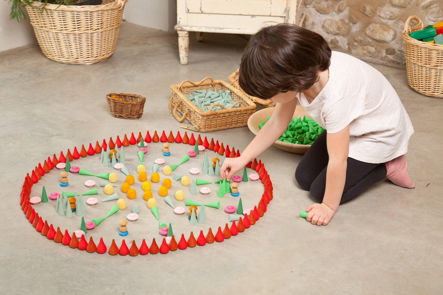 Grapat Wood Mandala Three Fires Pines (36 Pieces) - Wood Wood Toys Canada's Favourite Montessori Toy Store
