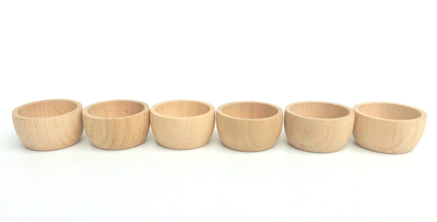 Grapat Wood Natural Bowls (6 Pieces) - Wood Wood Toys Canada's Favourite Montessori Toy Store