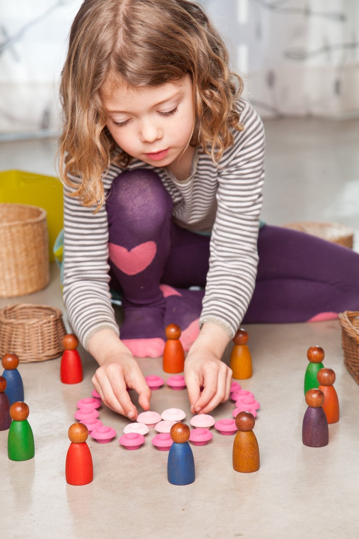 Grapat Wood Nins (3 Pieces) Dark Cold Colour - Wood Wood Toys Canada's Favourite Montessori Toy Store